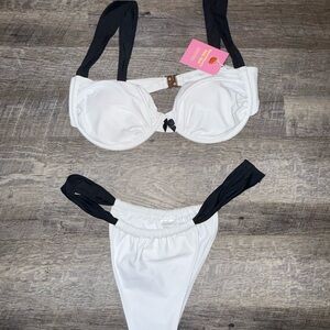 Strawberry Milk Mob White and Black Swim Set